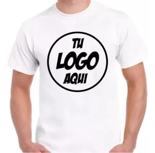 Remera Blanca Doble Estampado Sublimada Foto Imagen Logo