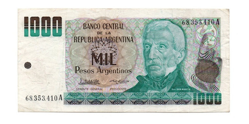 Billete Argentina 1000 Pesos Argentinos Bottero 2631 Mb