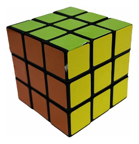 Cubo Magico Grande 3 X 3 Tipo Rubik 6,5cm En Bolsa Color De La Estructura Negro