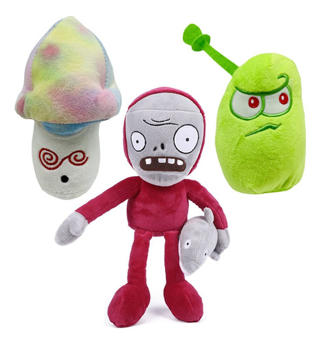 Juego De Peluche De 3 Piezas De Plants Vs Shroom Zombies Toy