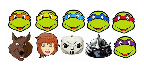 10 Mascaras Tortugas Ninja Y Amigos
