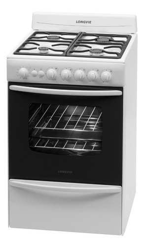 Imagen 3 de 3 de Cocina A Gas Longvie 13501bf 56cm Blanca Cajón Parrilla