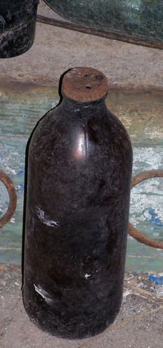 Antigua Botella De Aceite De Vidrio Precio Por Par (Usado)