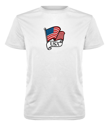 Polera Deportiva Unisex Poliéster Diseño Bandera De Usa 