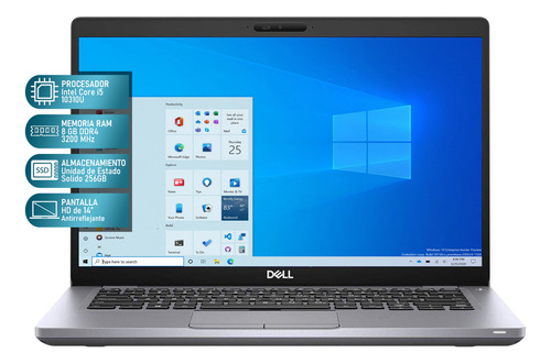 Laptop Dell Latitude 5410 Core I5 8gb 256gb Plateado (Reacondicionado)