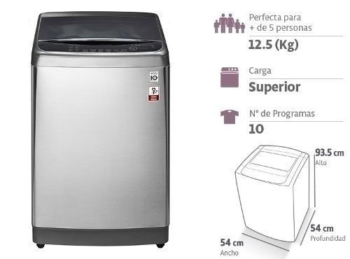 Lavadora LG Carga Superior Ts1301hdps 13kg Plateado Silver .