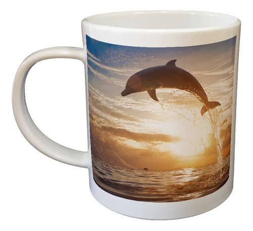 Taza De Plastico Delfines Delfin Saltando Mar Soleado