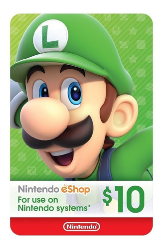 Tarjetas Nintendo Eshop De 10 Dolares (usa)