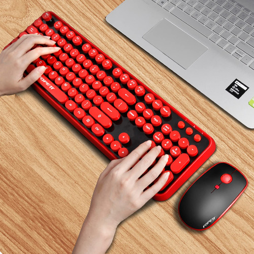 Sades V2020 - Teclado Inalámbrico Y Ratón Combinado, Bonito