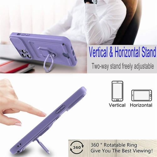 Funda For Xiaomi Redmi Con Protección De Cámara Y Soporte