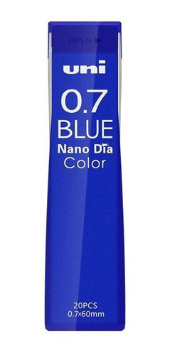Grafite Uni Nano Dia Original - 0,7mm Azul - 20 Minas