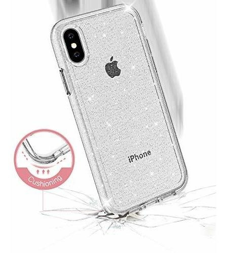 Para iPhone XS Estuche Protectora Lujo Purpurina Brillante