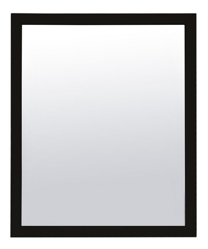 Imagen 1 de 8 de Espejo 45 X 55cm Baño Marco Negro  Pvc Horizontal Vertical 