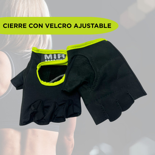 Guantes Gimnasio Gym Mujer Hombre Mir Pesas Fucsia Lisa S