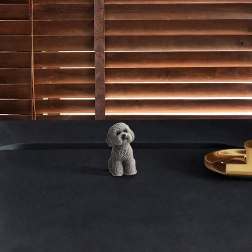 Figura En Miniatura De Perro, Accesorios Gris En Cuclillas