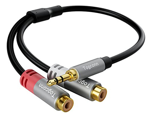 3.5mm A 2 Rca Cable, [24k Gold Plated] Stereo Rca Y Splitter