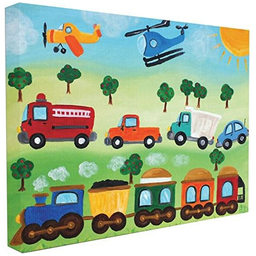 The Kids Room By Stupell - Placa De Pared Aviones, Tren...