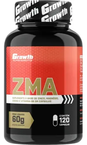 Zma Growth 120 Capsulas Zinco Magnezio Cromo Vitamina B6 Sabor Na...