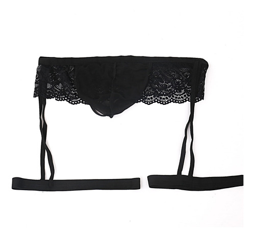 Roupa Íntima Masculina Em Forma De Renda, Calças Com Alças A