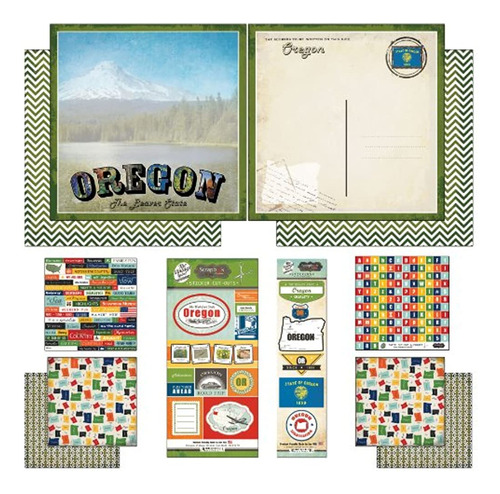 Scrapbook Aduana Temática Papel Y Pegatinas Scrapbook Kit Or