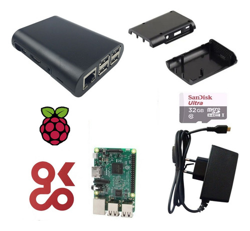 Kit Raspberry Pi 3 Model B + Fonte + Case + Micro Sd 32gb