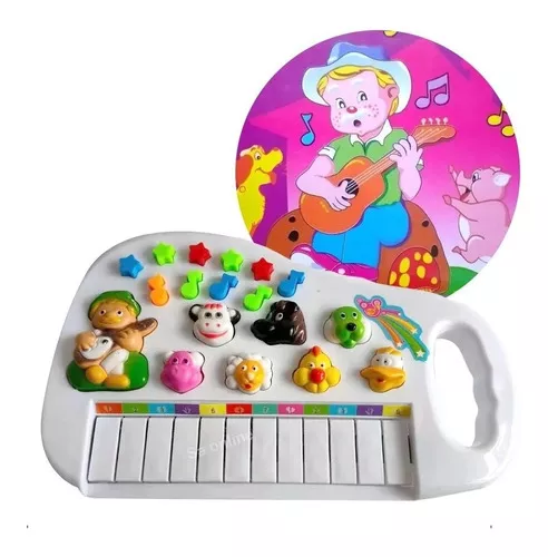 Teclado Piano Infantil Som Animais Da Fazenda Brinquedo em