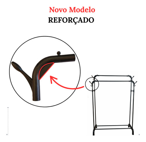Arara Closet Duplo Com Sapateira De Metal Organizador Roupas