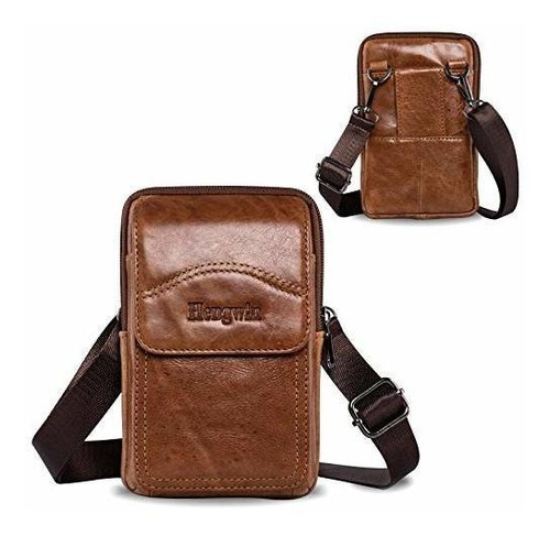 Hengwin Genuine Leather Phone Pouch For iPhone 12 Pro