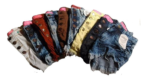 Kit 40 Shorts Jeans Femininos Cintura Alta Hot Pants Atacado