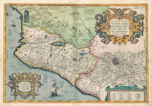 Lienzo Tela Canvas Mapa Costa Pacífico México 1579 50 X 72