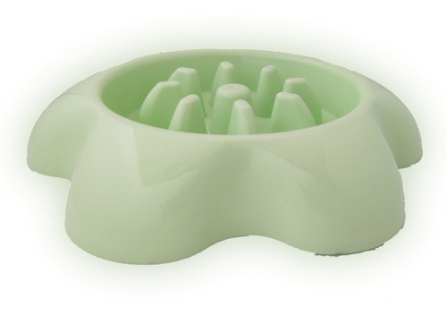 Plato Para Comer Lento Para Perro Color Verde