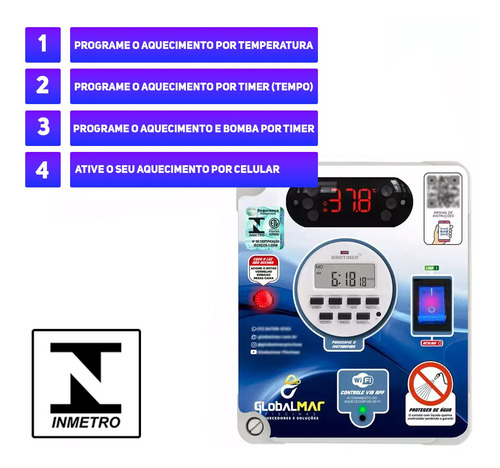 Aquecedor Quentíssimo P/ Piscinas Até 260m³ C Comando Wifi