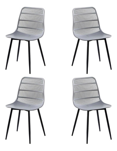 Silla De Comedor Eames Alaska Boxbit Patas Metal X4 Unidades