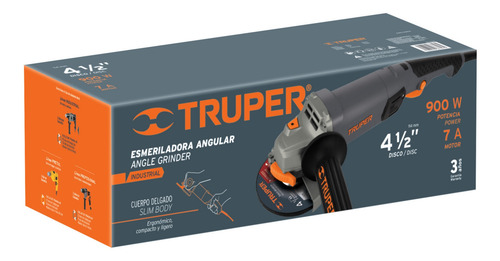 Esmeriladora Angular 4 1/2 ' Esmeril 900 W Profesional Rudo