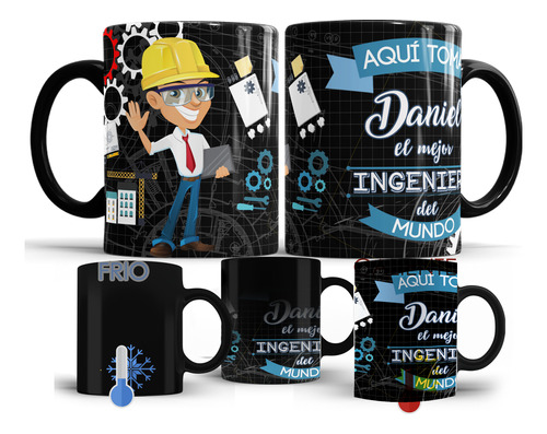 Taza Mágica El Mejor Ingeniero Del Mund Personalizada M553