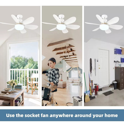 2 Set Ventilador De Techo Con Luz, E27 Ventiladores Mayoreo