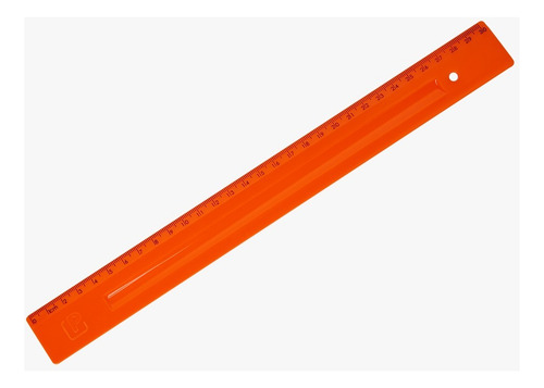 Regla 30 Cm Plastico Rigido Neon Polibras X Unidad Color Naranja Neon