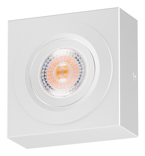 10x Spot Slim Sobrepor Branco Led 7w Quente Em Alumínio Teto Beiral Interno Mf271 Mega Forte Iluminação
