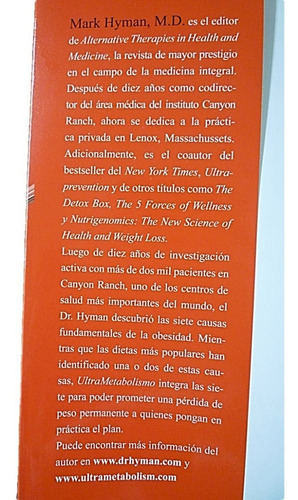 Ultra Metabolismo Un Plan Sencillo Para Bajar De Peso (Usado)