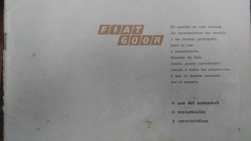 Manual De Guantera Fiat 600 R