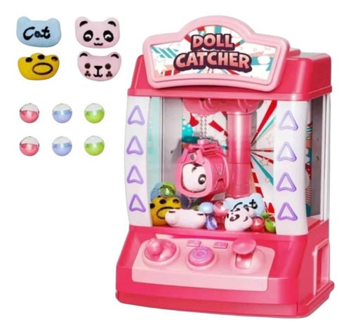 Maquinita Agarra Peluches Con Cable Usb Luz Y Sonido Rosa
