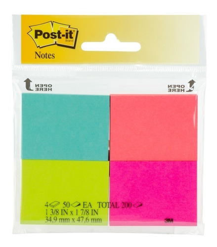 Mini Notas Adhesivas 3m Post-it Colores Surtidos