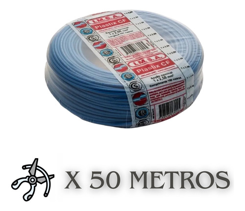 Cable Unipolar 4mm Imsa X50 X 2 Colores Celeste Y Marron Celeste/marrón