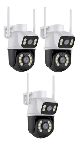 comprar Kit 3 Camera Segurança A28 App Icsee Prova D'agua Lente Dupla Cor Branco\u002Fpreto
