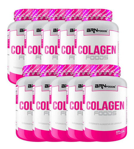 Kit 10x Colágeno - Colagen Foods 100 Cápsulas