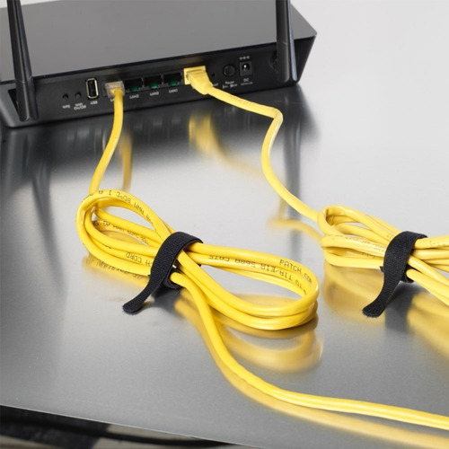 Imagen 3 de 4 de Correas De Velcro Recortadas 25 Pzs Negro Suejeta Cables