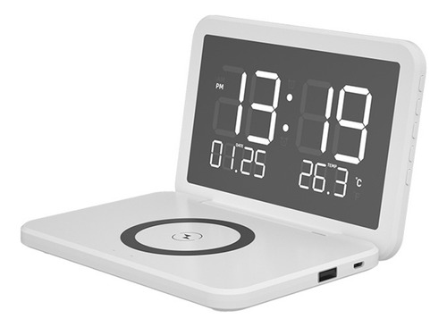 Despertador Digital L Con Superficie De Espejo, Reloj Electr