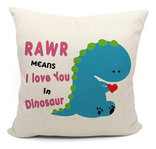 Mancheng-zi Rawr Significa Que Te Amo En Funda De Almohada D