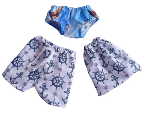 Kit Praia Shot + Cueca + Bolça Para Boneco Baby Alive