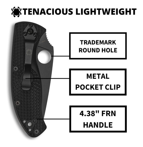 Cuchillo Plegable Spyderco Tenacious Con Hoja De Acero Inoxi